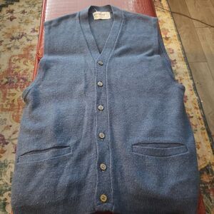 Vtg Brentwood Sportswear Sweater Vest/Sleeveless Cardigan S M Coastal Grandpa